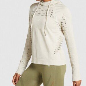 Gymshark Energy Seamless Eyelets Hoodie Gray Size S